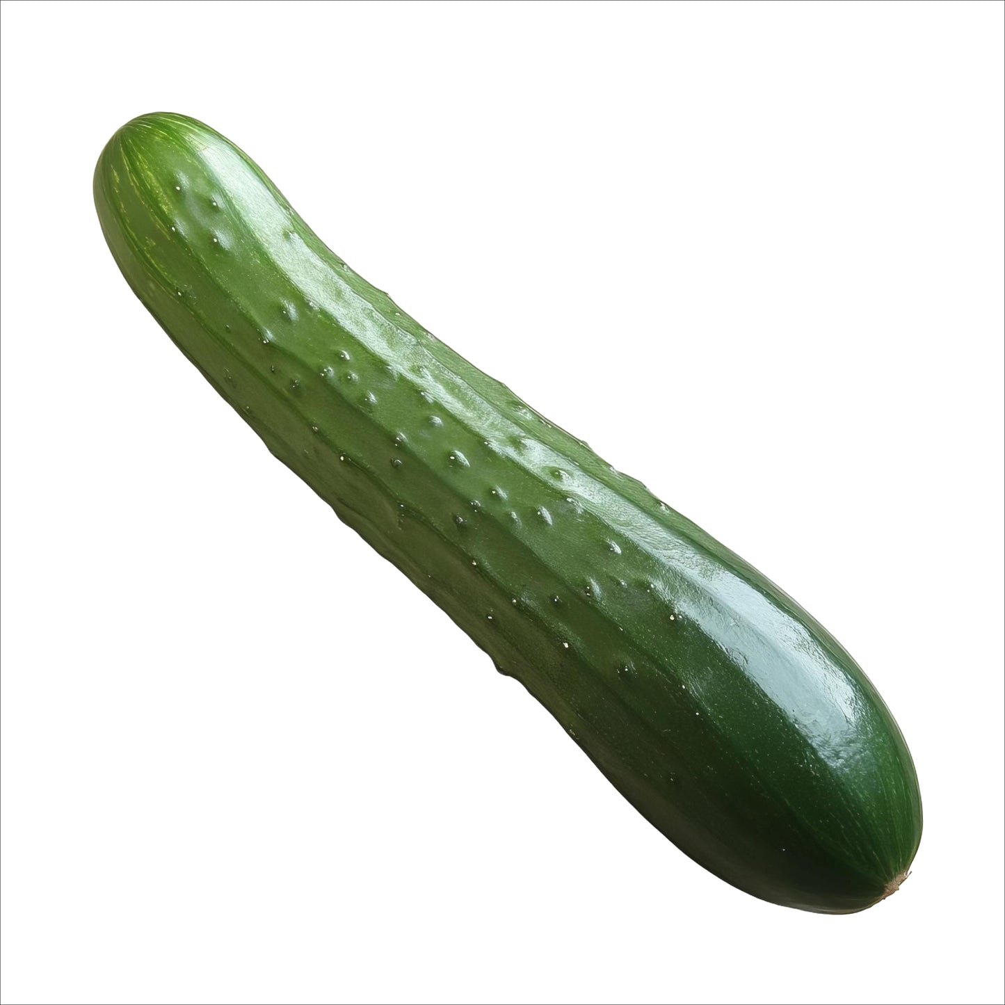 Gurke frisch, große Salatgurke über 500g, dunkelgrüne Schale, knackig und saftig, minimalistisch auf weißem Hintergrund