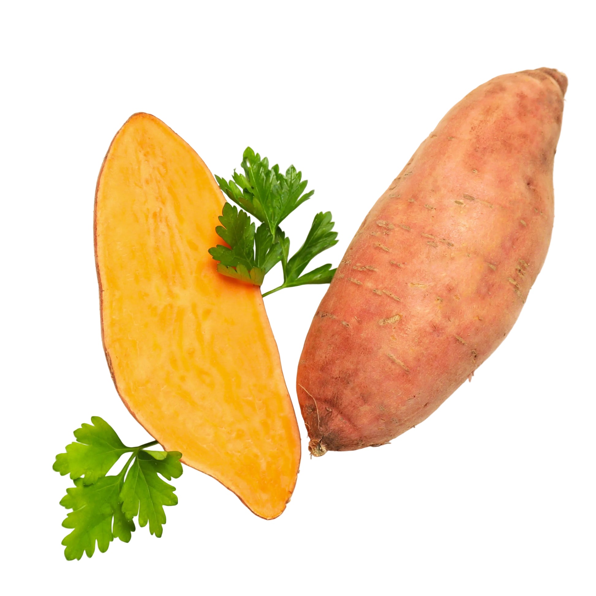Frische Süßkartoffeln mit zartem, süßlichem Geschmack und leuchtend orangefarbenem Fruchtfleisch – ideal für Ofengerichte, Pommes und Bowls.