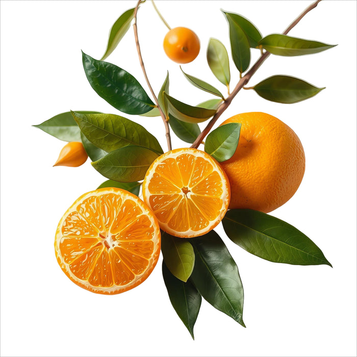 Unbehandelte Orangen aus Italien, rund und leuchtend orange, mit natürlicher, leicht rauer Schale, frisch und saftig wirkend, auf hellem Hintergrund präsentiert.